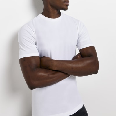 Black multipack of 5 muscle fit tshirts River Island