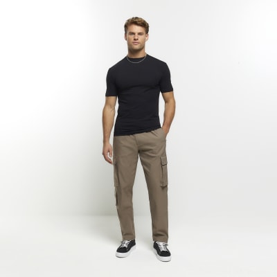 Black multipack of 5 muscle fit tshirts River Island