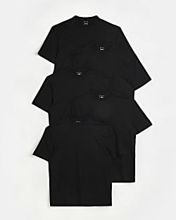 Black multipack of 5 regular fit t-shirts