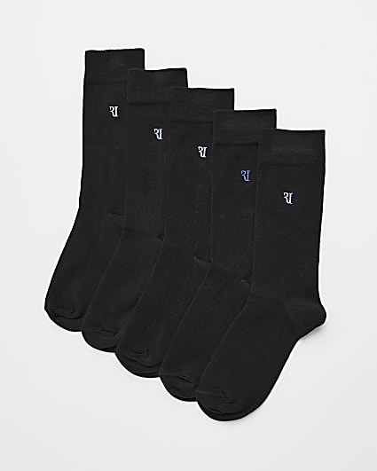 Black Multipack of 5 RI socks