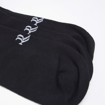 Black multipack of 5 RI trainer socks River Island