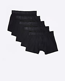 Black multipack of 5 RI waistband boxers