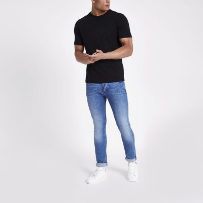 Black multipack of 5 slim fit tshirts River Island