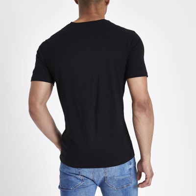 Black multipack of 5 slim fit tshirts River Island