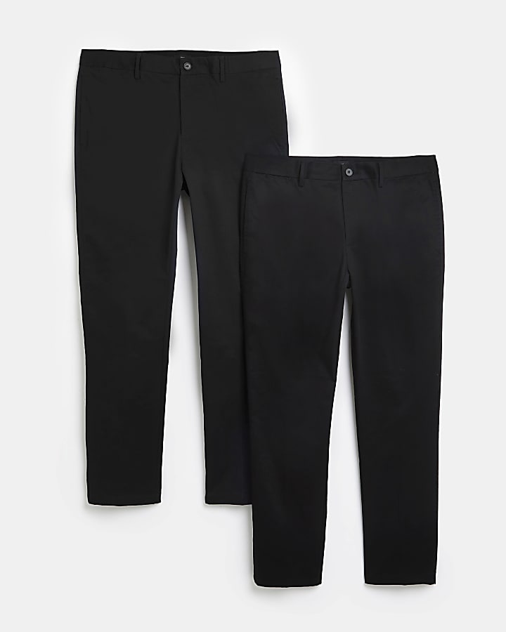 Black multipack slim chino trousers