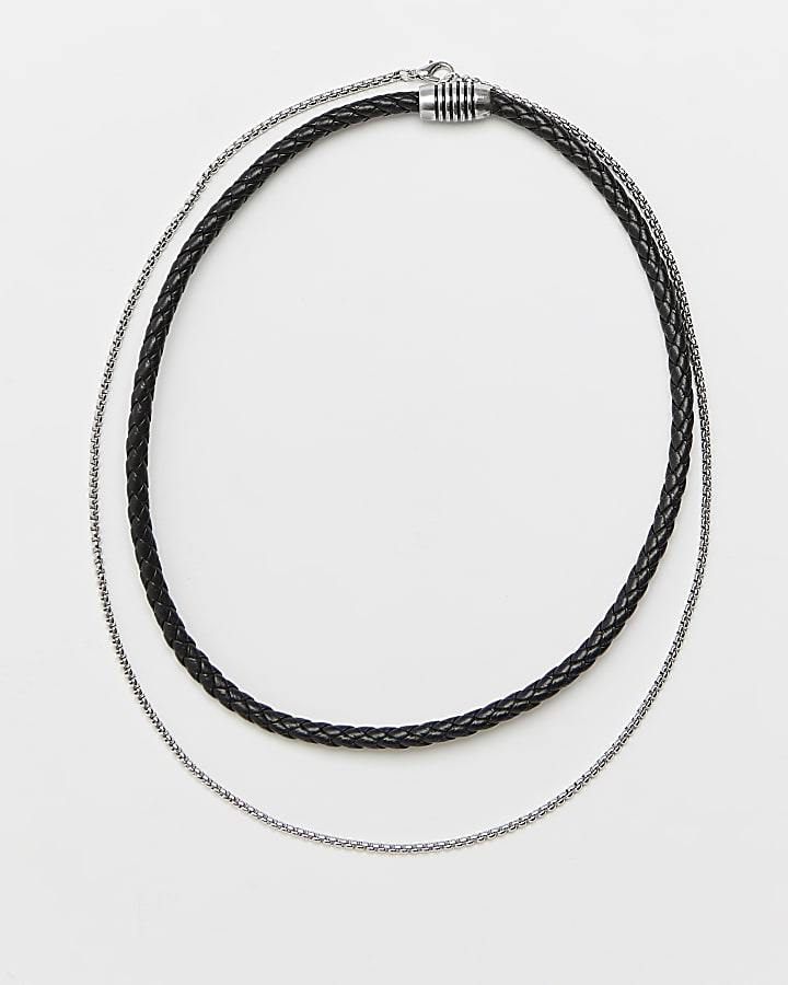 Black Multirow chain Necklace
