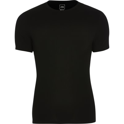 plain black muscle tee