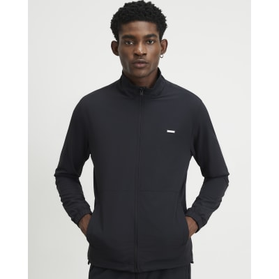 Black Muscle Fit Funnel Jacket