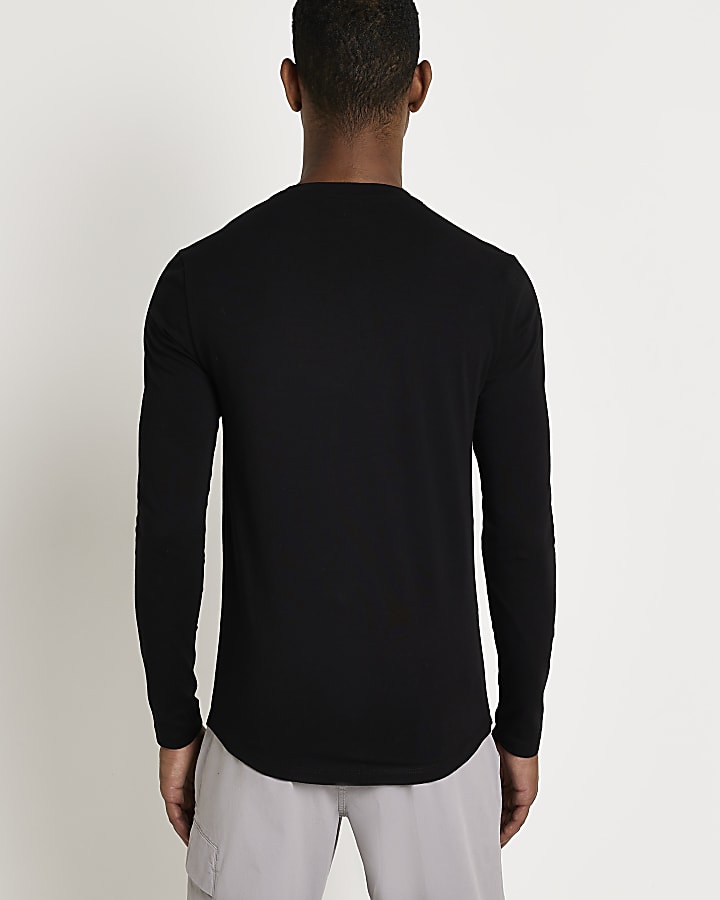Black Muscle fit long sleeve t-shirt