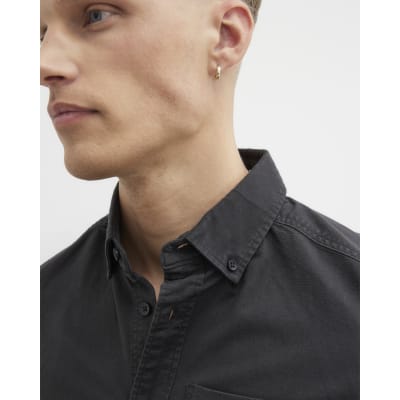 Black Muscle Fit Oxford Smart Shirt | River Island