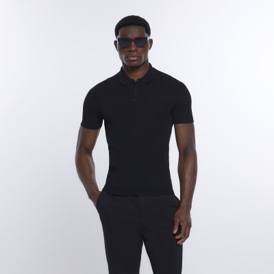 Luxury-black-zipper-polo-shirt – Frebano