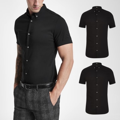 muscle fit black shirt