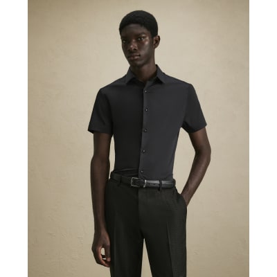 Black Muscle Fit Short Sleeve Shirt