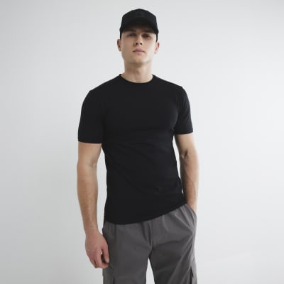 Black Muscle Fit Short Sleeve T-Shirt