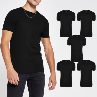 black muscle fit shirt