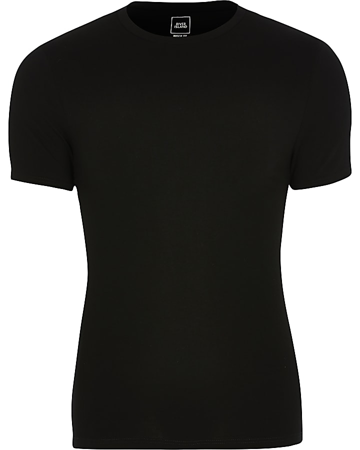 Black muscle fit t-shirt