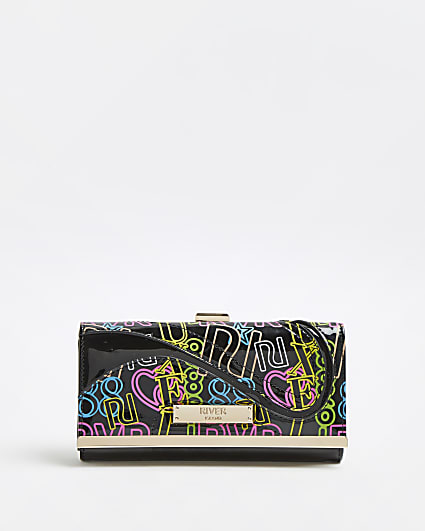Black neon RI branded purse