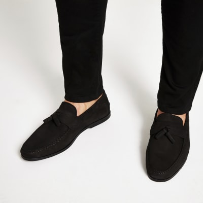 river island black tassel loafers