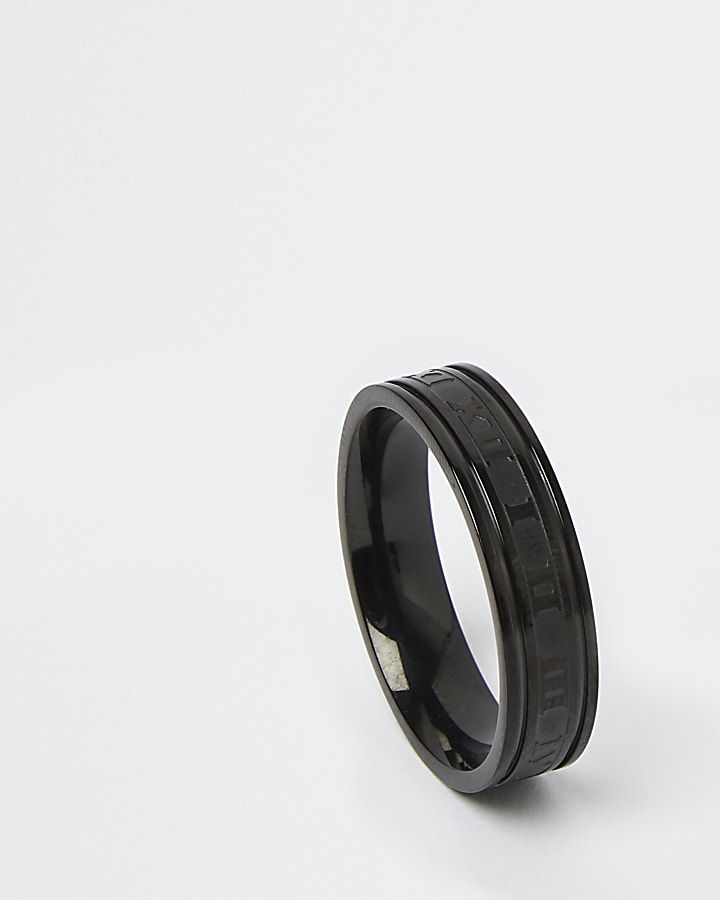 Black numerals band ring