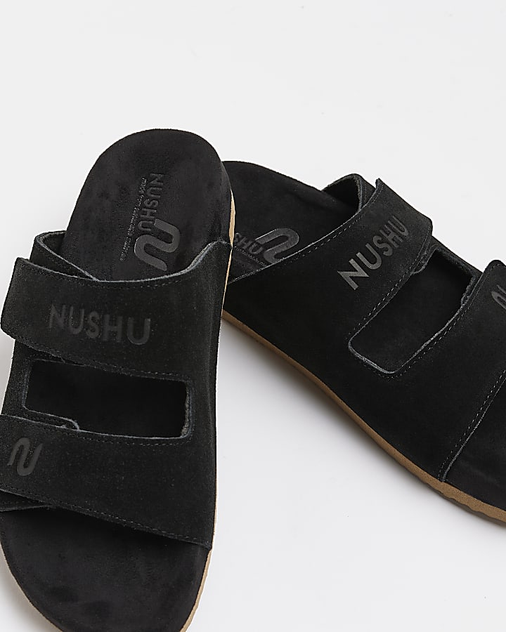 Black NUSHU suede sandals