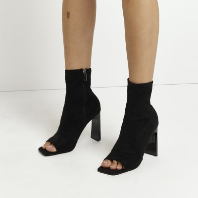 Peep toe boots river island sale