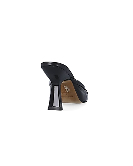 360 degree animation of product Black open toe heeled mules frame-10