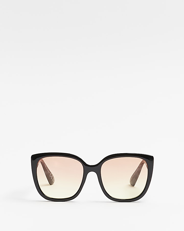 Black oversized cat eye sunglasses | River Island