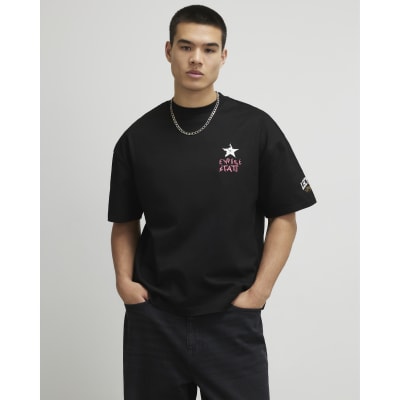 Black Oversized Cotton Boxing T-Shirt