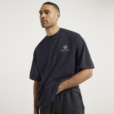 Only & Sons 2 pack longline curved hem t-shirt in black
