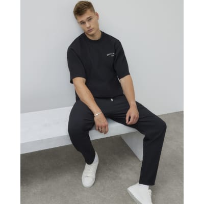 Black Oversized Essentialism Plisse T-Shirt