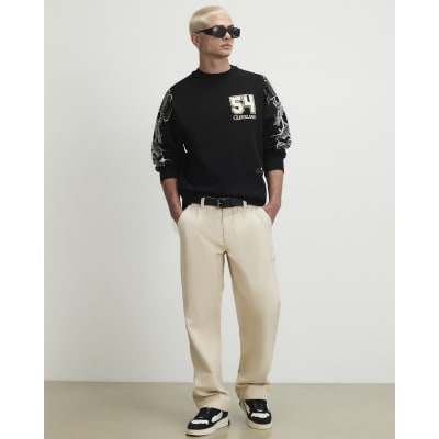 Black Oversized Fit 54 Cleveland Sweatshirt