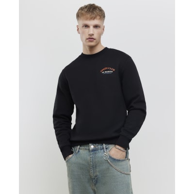 Black Oversized Fit Apres Club Ski Jumper