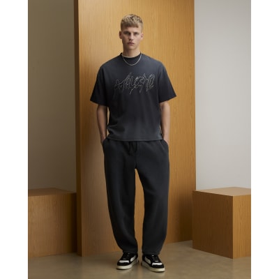 Black Oversized Fit Athletisme RXR T-Shirt