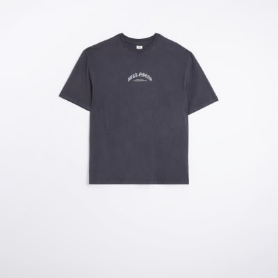 Black oversized fit back print tshirt River Island