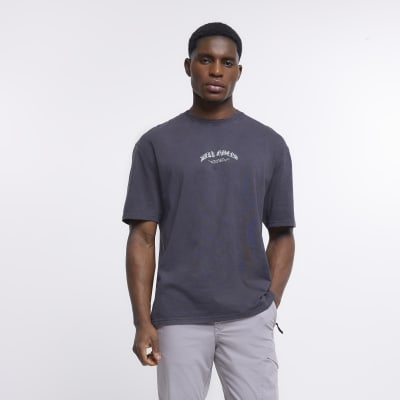 Black oversized fit back print t-shirt