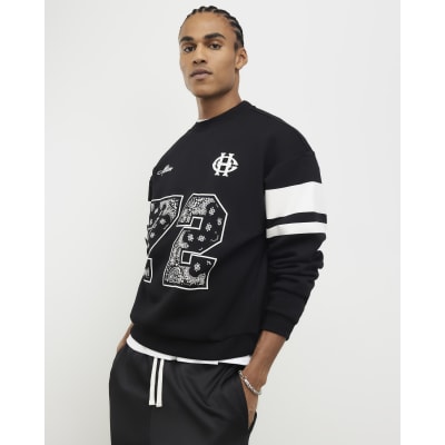 Black Oversized Fit Bandana Sweatshirt