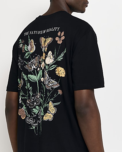 Black Oversized fit Butterfly graphic t-shirt
