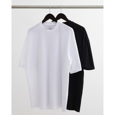 Black Oversized Fit Cotton T-Shirts 2 Pack
