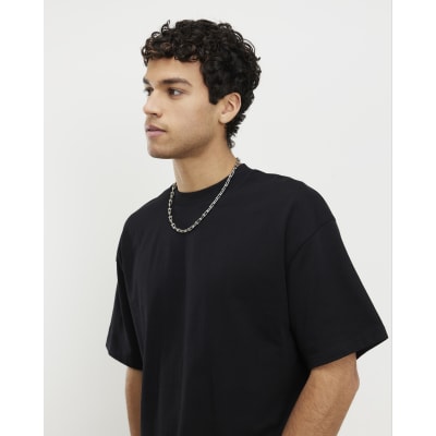 Black Oversized Fit Crew Neck T-Shirts 3 Pack