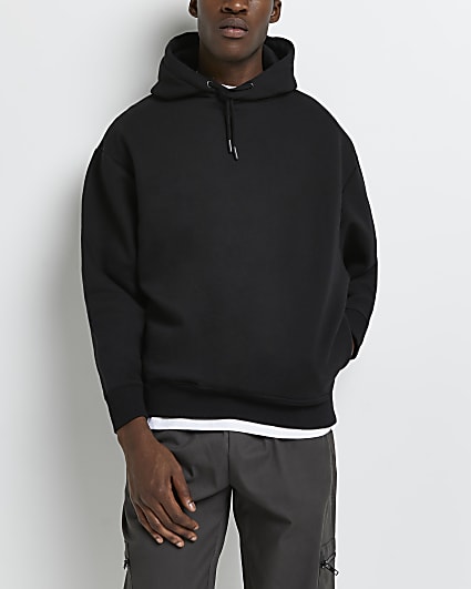 Black oversized fit hoodie