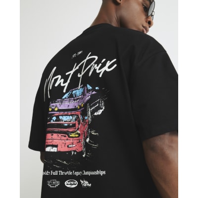 Black Oversized Fit Mont Prix Racing T-Shirt