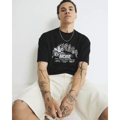 Black Oversized Fit Revenge Script T-Shirt