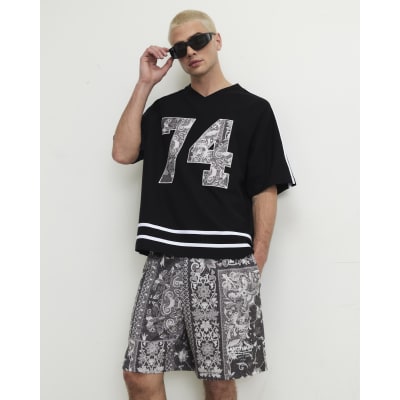 Black Oversized Fit Tapestry 74 T-Shirt
