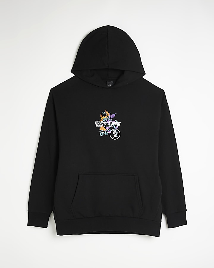 Black Oversized fit Tokyo Graphic Hoodie