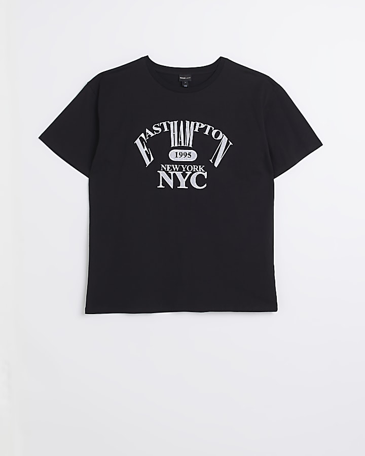 Black oversized graphic print t-shirt