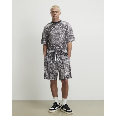 Black Oversized Sanctuaire Tapestry T-Shirt