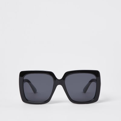 Black Oversized Square Sunglasses River Island 