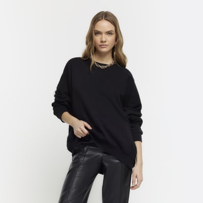 Black oversized sweatshirt | River Island