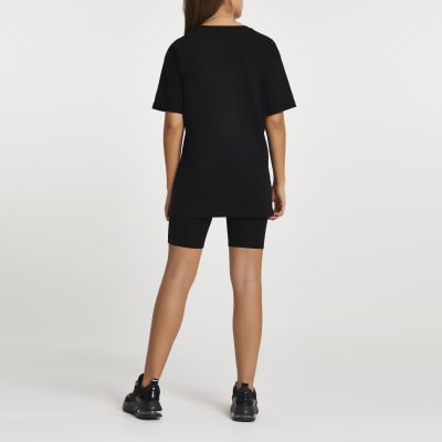 bike shorts and oversized t shirt set