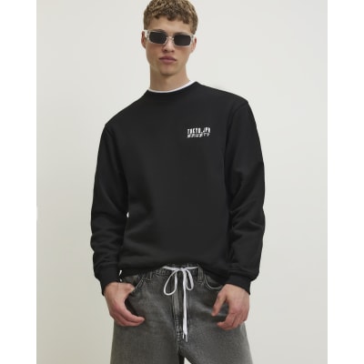 Black Oversized Tokyo Streets Mono Sweatshirt